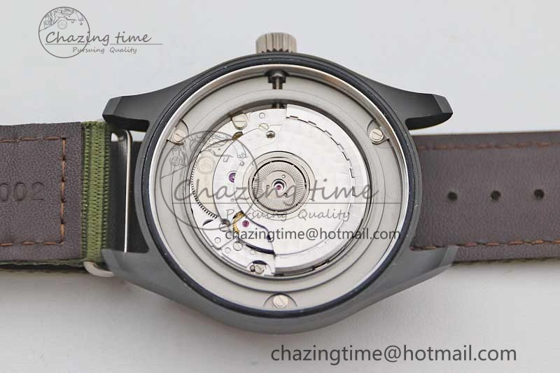Mark XVIII ‘TOPGUN SFTI’ Ceramic M+F Best Edition Black Dial on Green Nylon Strap