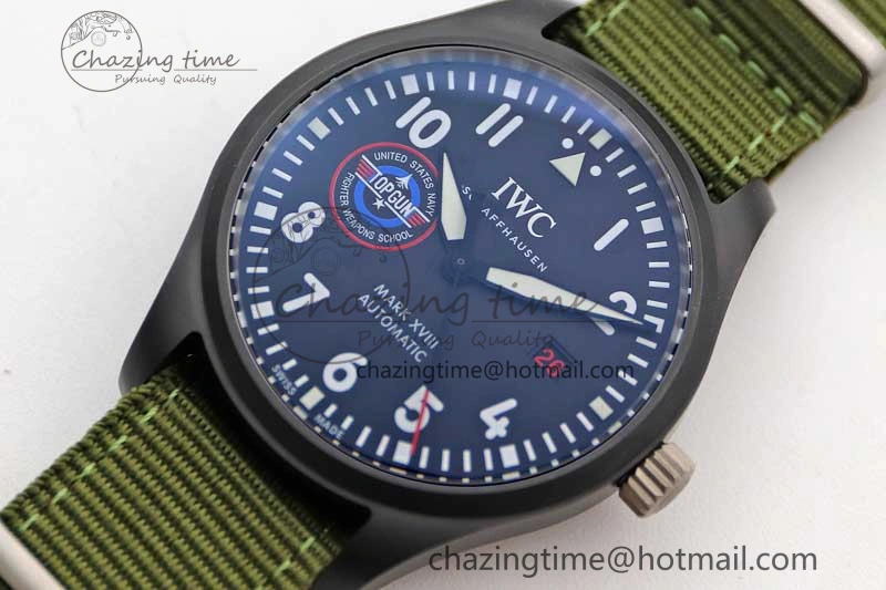 Mark XVIII ‘TOPGUN SFTI’ Ceramic M+F Best Edition Black Dial on Green Nylon Strap