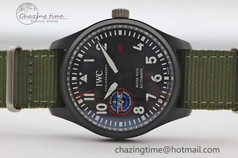 Mark XVIII ‘TOPGUN SFTI’ Ceramic M+F Best Edition Black Dial on Green Nylon Strap