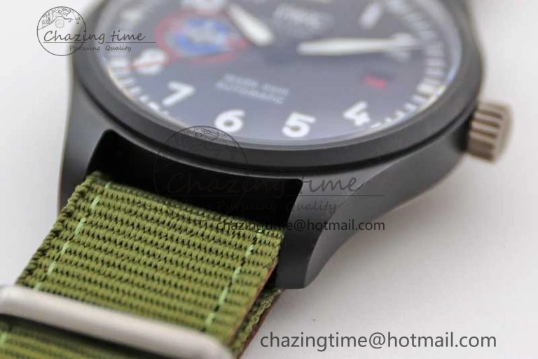 Mark XVIII ‘TOPGUN SFTI’ Ceramic M+F Best Edition Black Dial on Green Nylon Strap