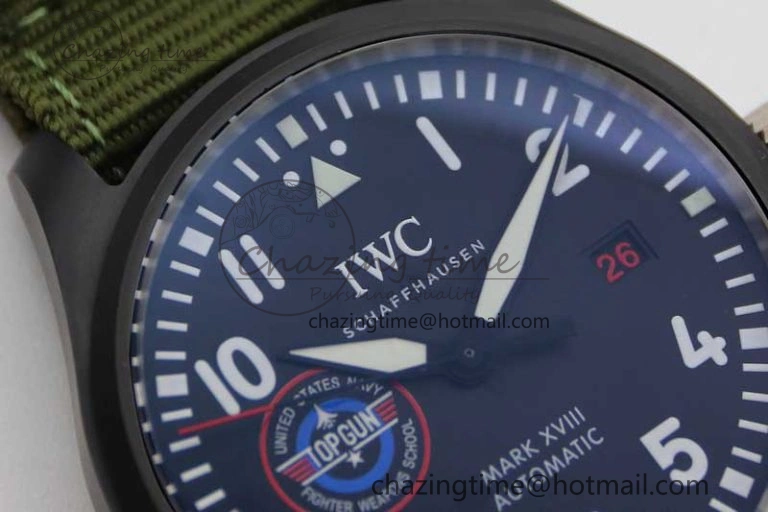 Mark XVIII ‘TOPGUN SFTI’ Ceramic M+F Best Edition Black Dial on Green Nylon Strap