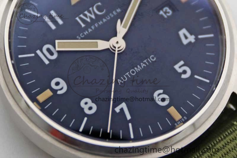 Mark XVIII “TRIBUTE TO MARK XI” IW327007 M+F 1:1 Best Edition Black Dial on Green Nylon Strap A35111