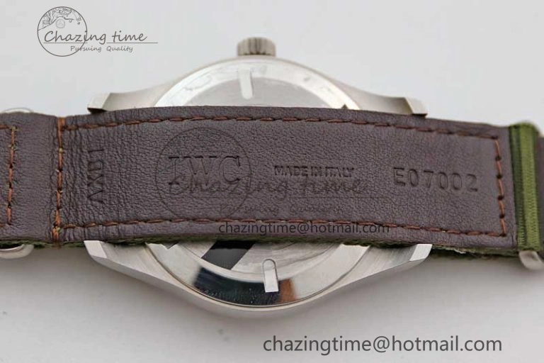 Mark XVIII “TRIBUTE TO MARK XI” IW327007 M+F 1:1 Best Edition Black Dial on Green Nylon Strap A35111