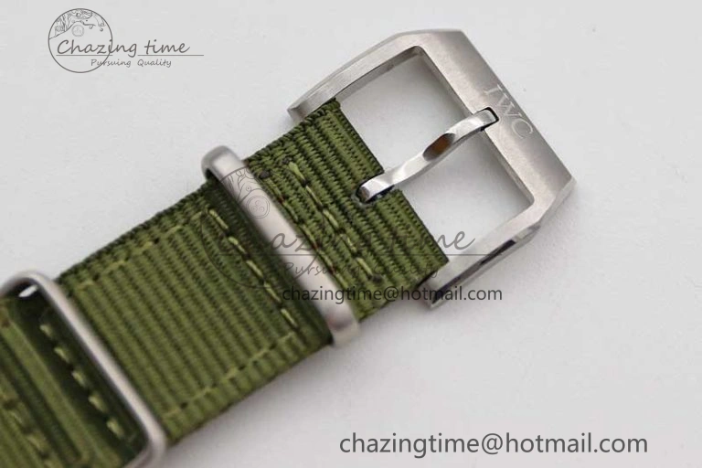 Mark XVIII “TRIBUTE TO MARK XI” IW327007 M+F 1:1 Best Edition Black Dial on Green Nylon Strap A35111