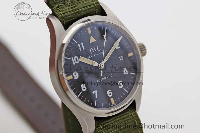Mark XVIII “TRIBUTE TO MARK XI” IW327007 M+F 1:1 Best Edition Black Dial on Green Nylon Strap A35111