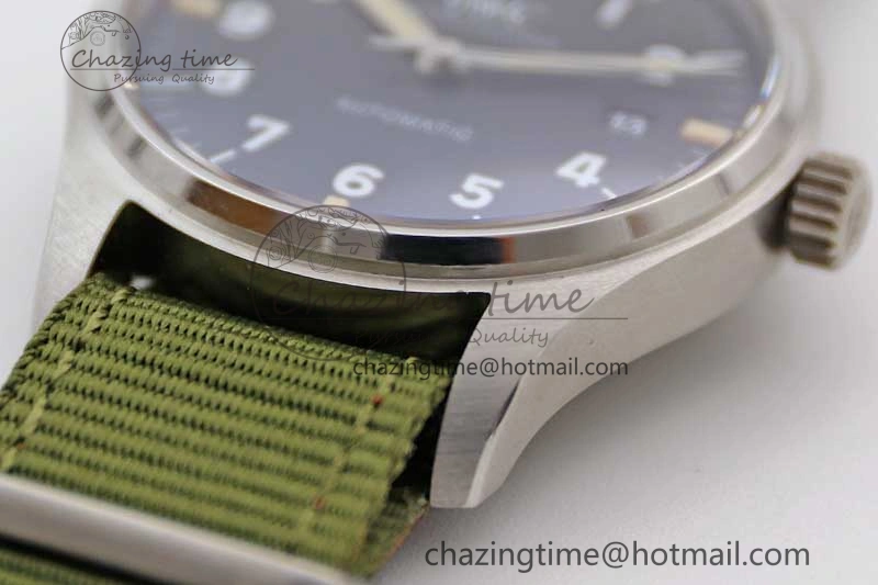 Mark XVIII “TRIBUTE TO MARK XI” IW327007 M+F 1:1 Best Edition Black Dial on Green Nylon Strap A35111