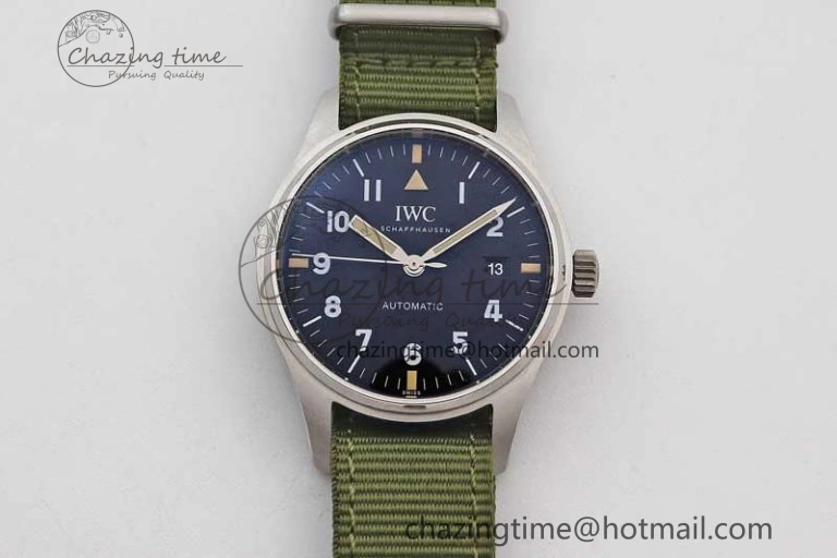 Mark XVIII “TRIBUTE TO MARK XI” IW327007 M+F 1:1 Best Edition Black Dial on Green Nylon Strap A35111