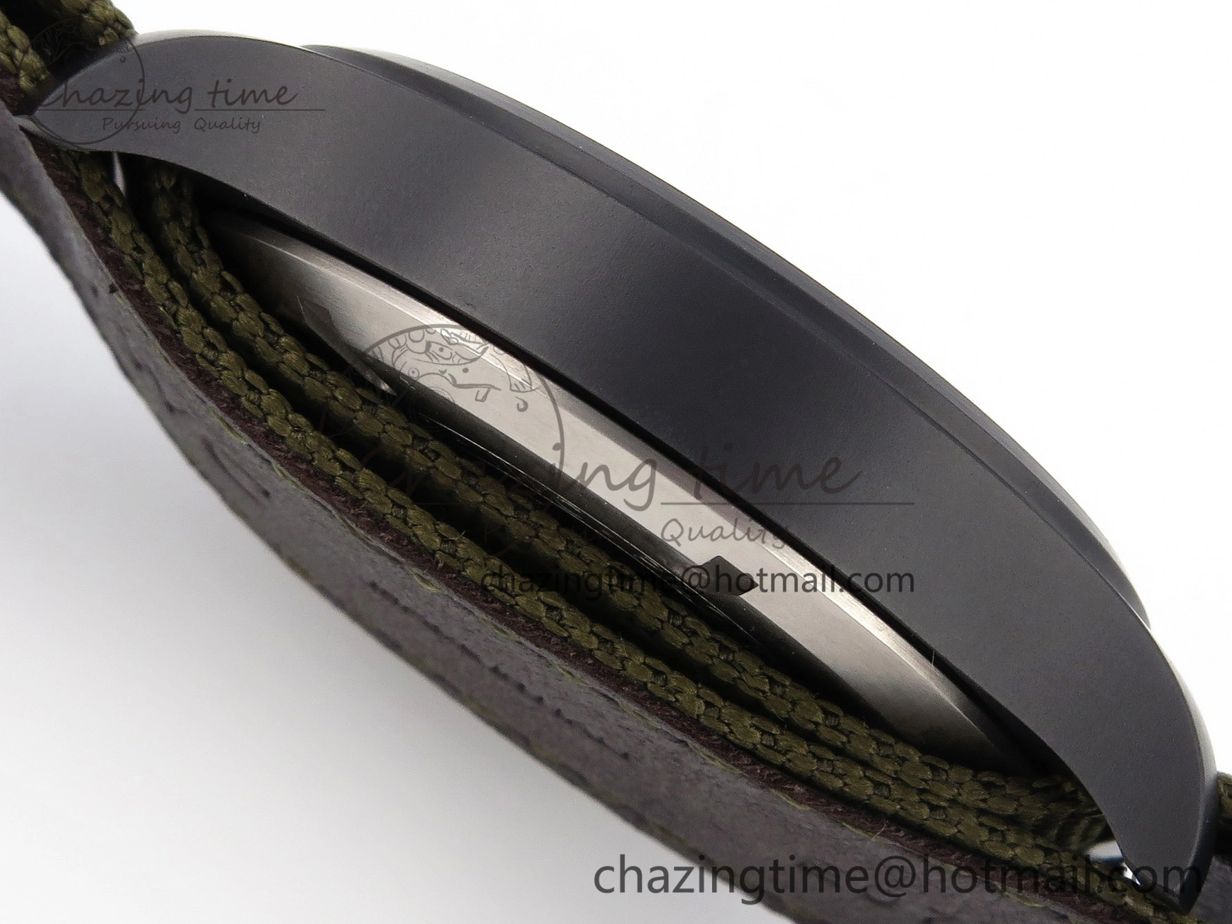 Mark XVIII Top Gun “SFTI” Black Ceramic IW324712 ZF 1:1 Best Edition on Green Nylon Strap A32111