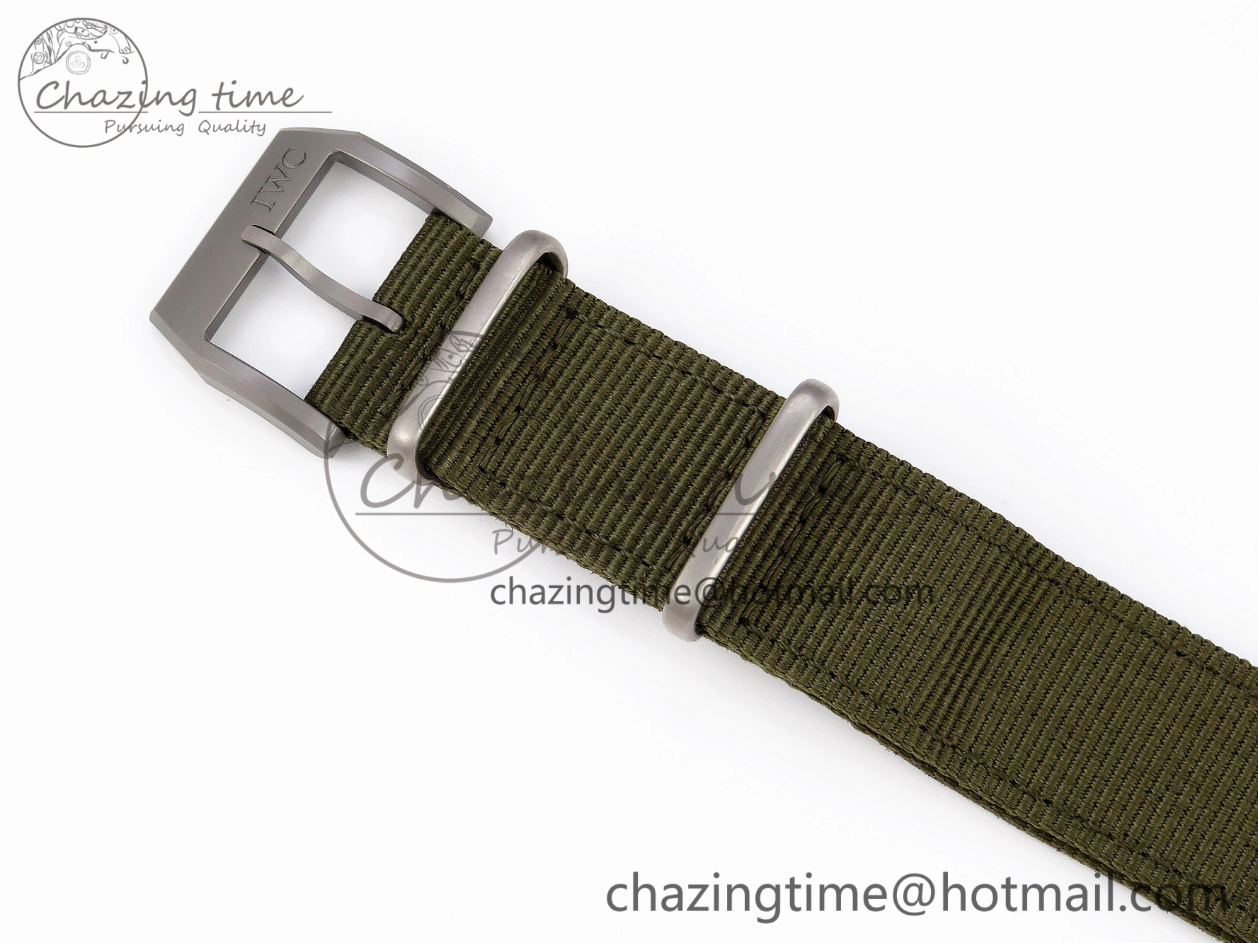 Mark XVIII Top Gun “SFTI” Black Ceramic IW324712 ZF 1:1 Best Edition on Green Nylon Strap A32111