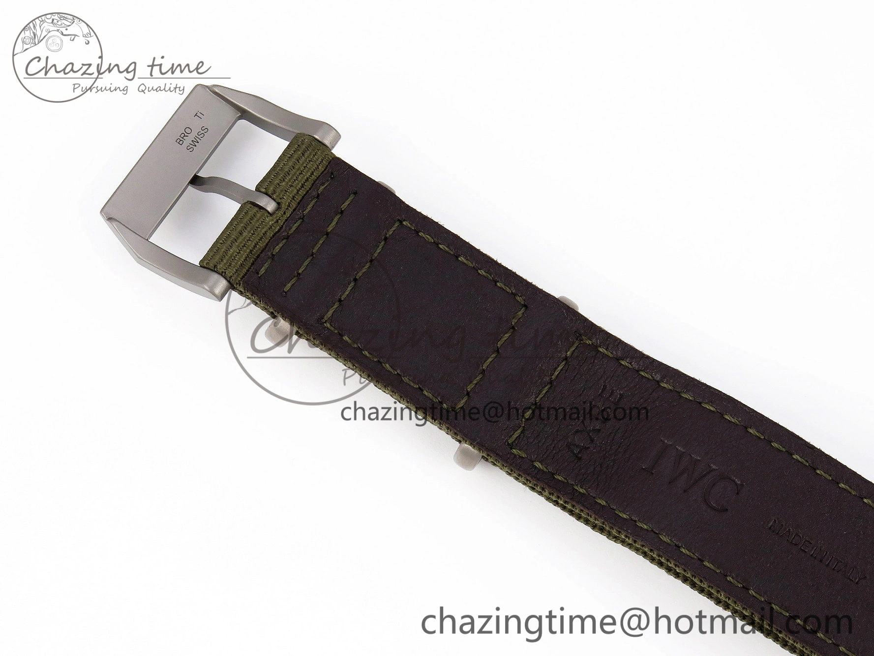 Mark XVIII Top Gun “SFTI” Black Ceramic IW324712 ZF 1:1 Best Edition on Green Nylon Strap A32111