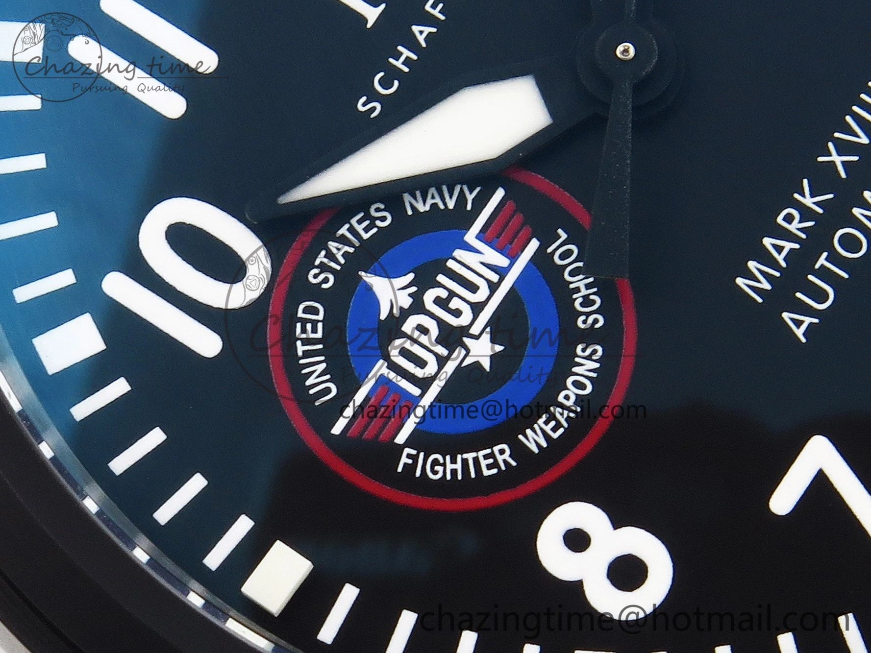 Mark XVIII Top Gun “SFTI” Black Ceramic IW324712 ZF 1:1 Best Edition on Green Nylon Strap A32111
