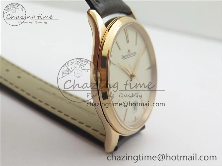 Master 1238420 RG ZF 1:1 Best Edition Ivory White Dial on Brown Leather Strap A899 1
