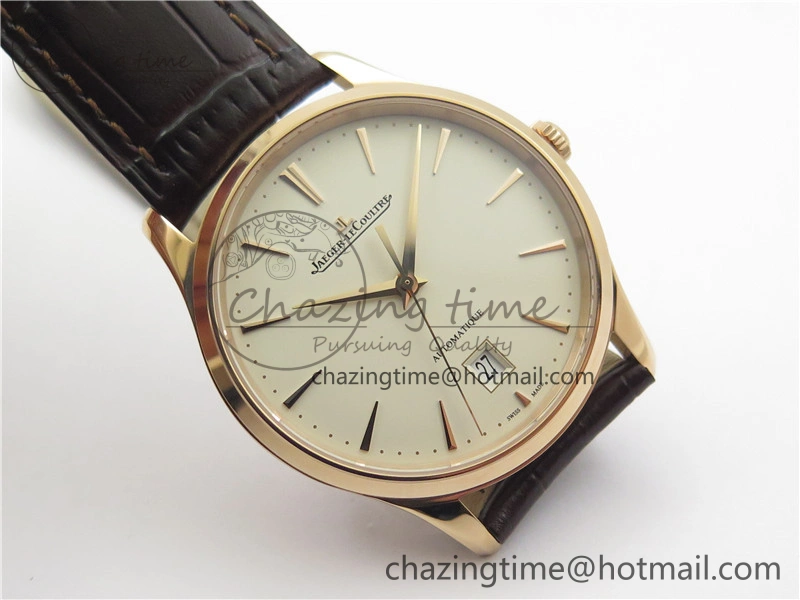 Master 1238420 RG ZF 1:1 Best Edition Ivory White Dial on Brown Leather Strap A899 1