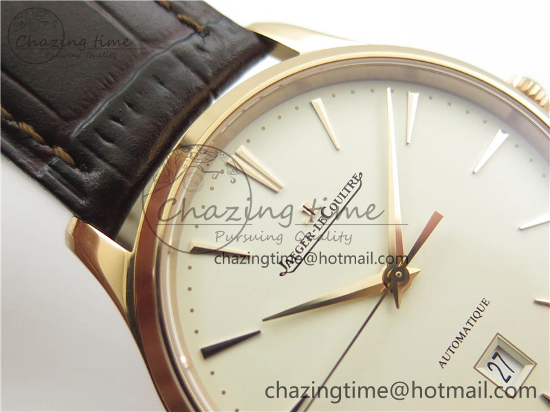Master 1238420 RG ZF 1:1 Best Edition Ivory White Dial on Brown Leather Strap A899 1