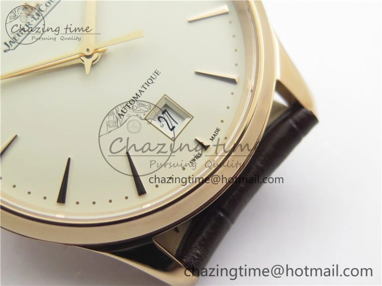 Master 1238420 RG ZF 1:1 Best Edition Ivory White Dial on Brown Leather Strap A899 1