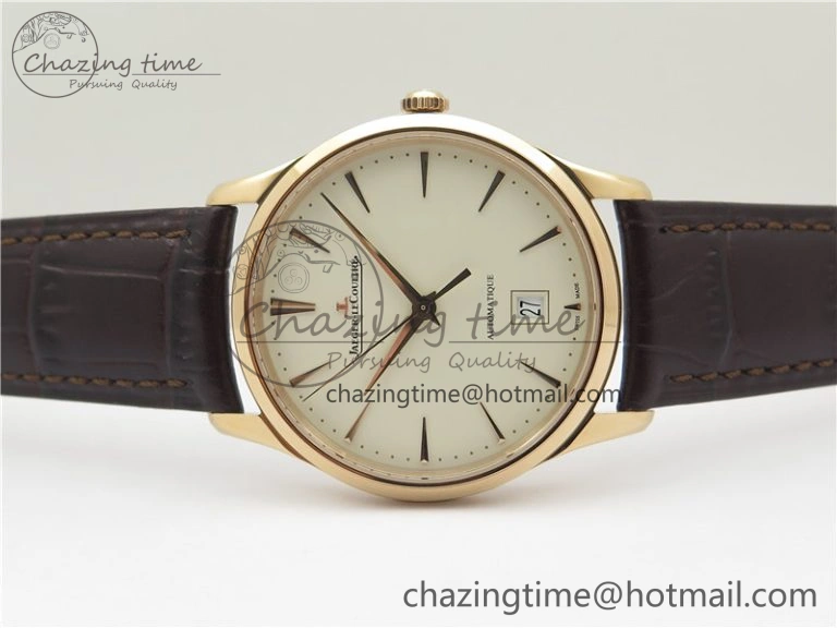 Master 1238420 RG ZF 1:1 Best Edition Ivory White Dial on Brown Leather Strap A899 1