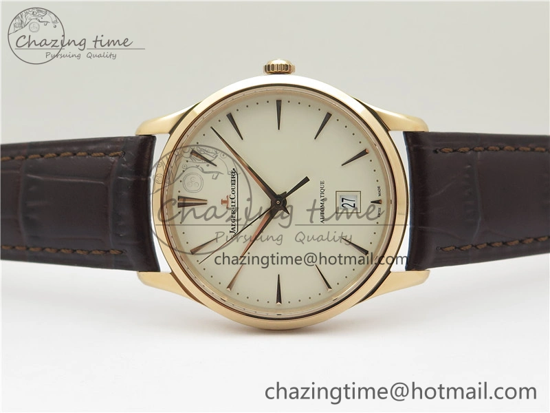 Master 1238420 RG ZF 1:1 Best Edition Ivory White Dial on Brown Leather Strap A899 1