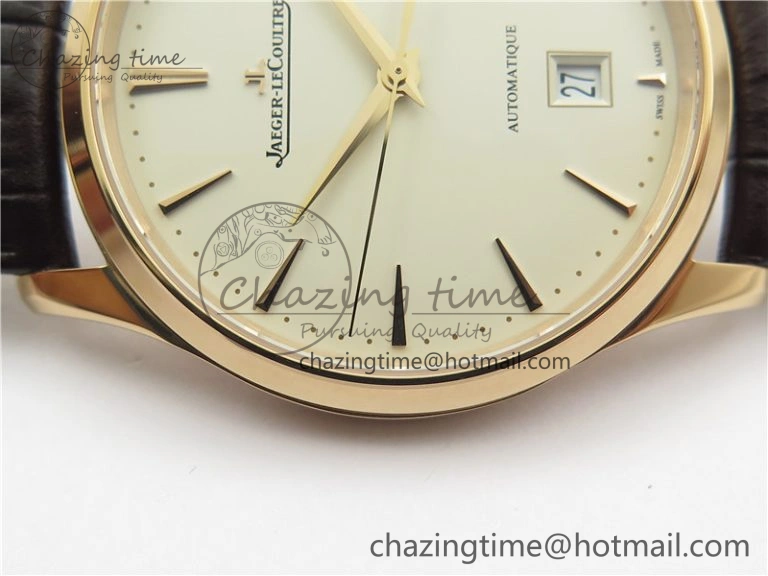 Master 1238420 RG ZF 1:1 Best Edition Ivory White Dial on Brown Leather Strap A899 1