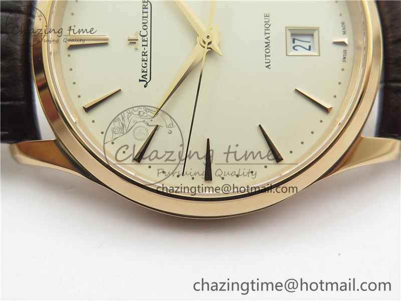 Master 1238420 RG ZF 1:1 Best Edition Ivory White Dial on Brown Leather Strap A899 1