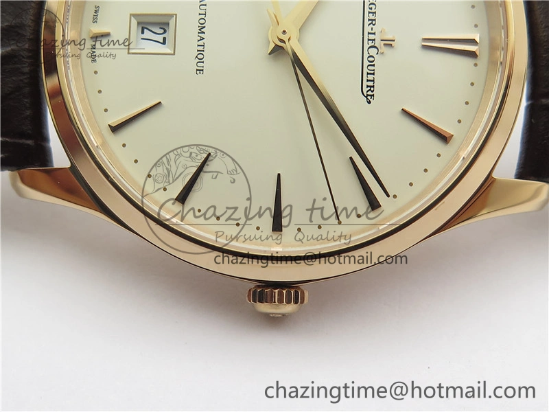 Master 1238420 RG ZF 1:1 Best Edition Ivory White Dial on Brown Leather Strap A899 1