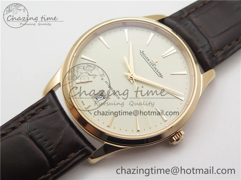 Master 1238420 RG ZF 1:1 Best Edition Ivory White Dial on Brown Leather Strap A899 1