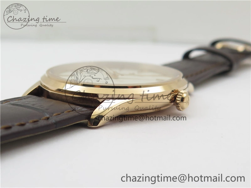 Master 1238420 RG ZF 1:1 Best Edition Ivory White Dial on Brown Leather Strap A899 1