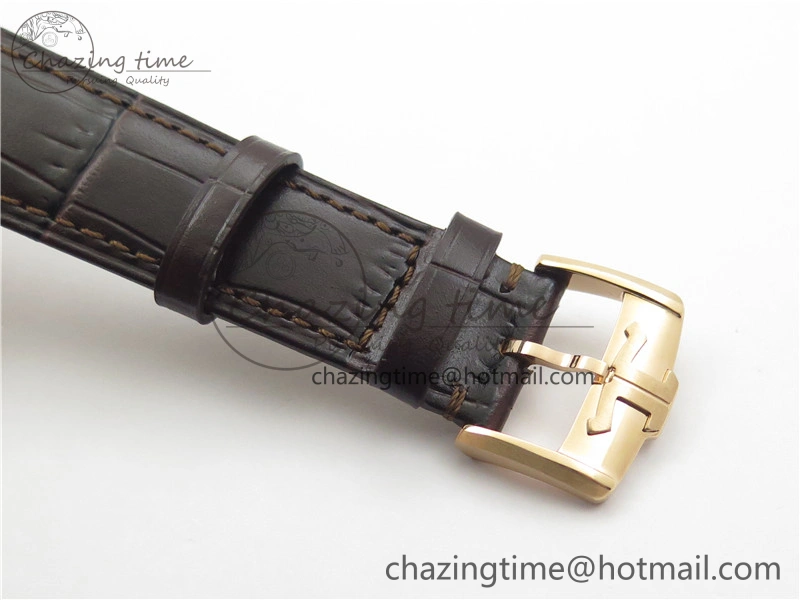 Master 1238420 RG ZF 1:1 Best Edition Ivory White Dial on Brown Leather Strap A899 1