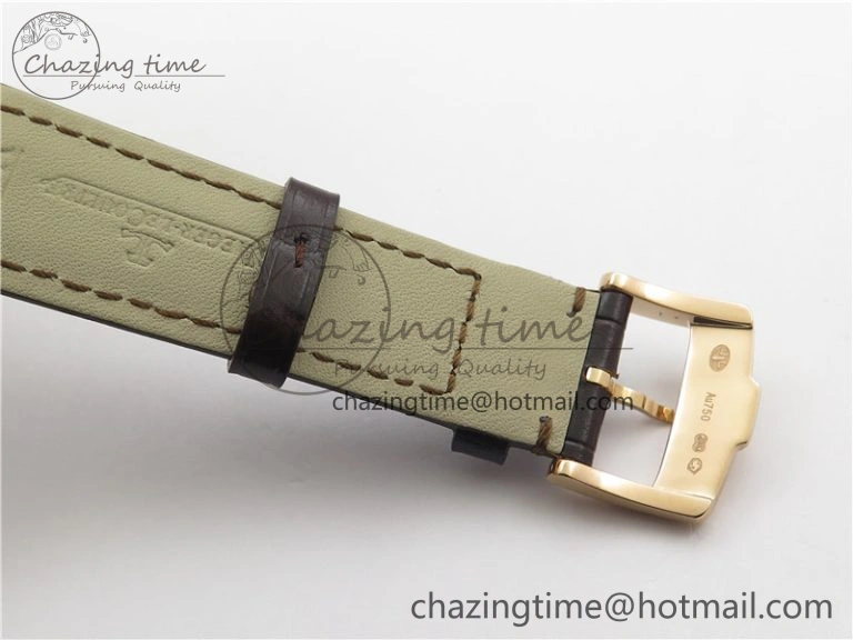 Master 1238420 RG ZF 1:1 Best Edition Ivory White Dial on Brown Leather Strap A899 1