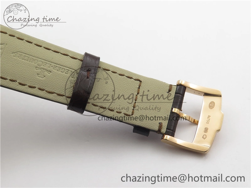 Master 1238420 RG ZF 1:1 Best Edition Ivory White Dial on Brown Leather Strap A899 1