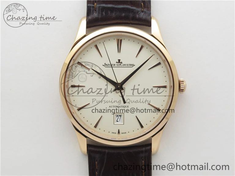 Master 1238420 RG ZF 1:1 Best Edition Ivory White Dial on Brown Leather Strap A899 1