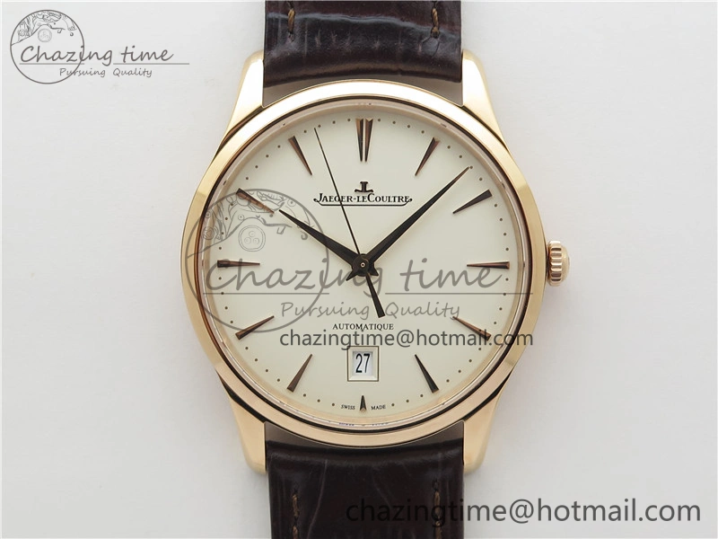 Master 1238420 RG ZF 1:1 Best Edition Ivory White Dial on Brown Leather Strap A899 1
