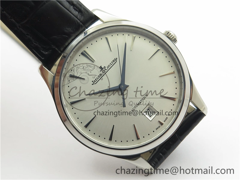 Master 1238420 SS ZF 1:1 Best Edition Silver Dial on Black Leather Strap A899 1