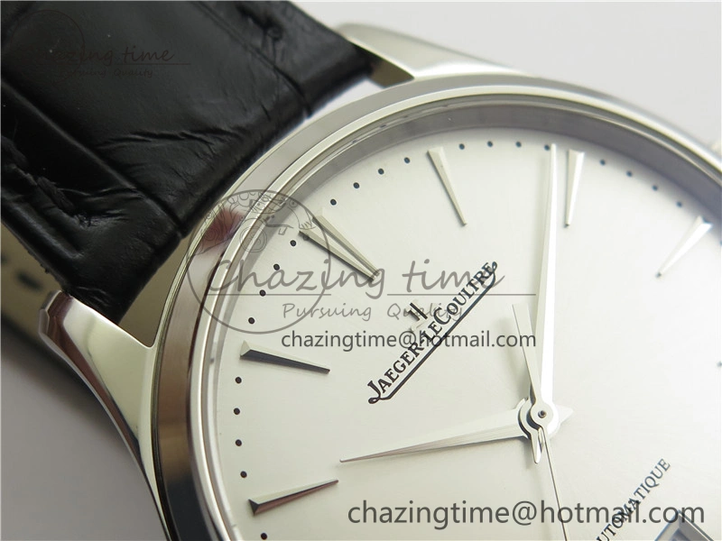 Master 1238420 SS ZF 1:1 Best Edition Silver Dial on Black Leather Strap A899 1