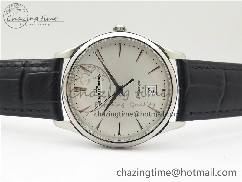 Master 1238420 SS ZF 1:1 Best Edition Silver Dial on Black Leather Strap A899 1
