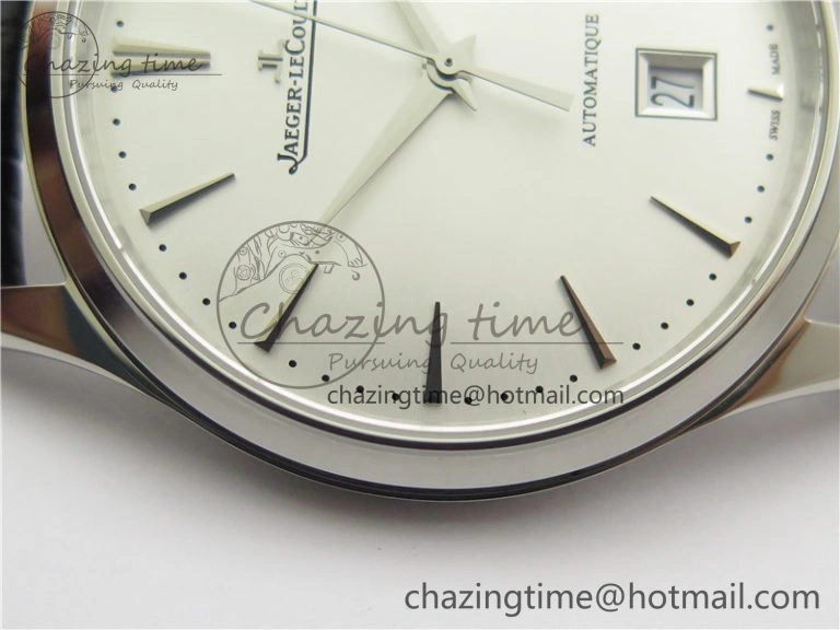 Master 1238420 SS ZF 1:1 Best Edition Silver Dial on Black Leather Strap A899 1