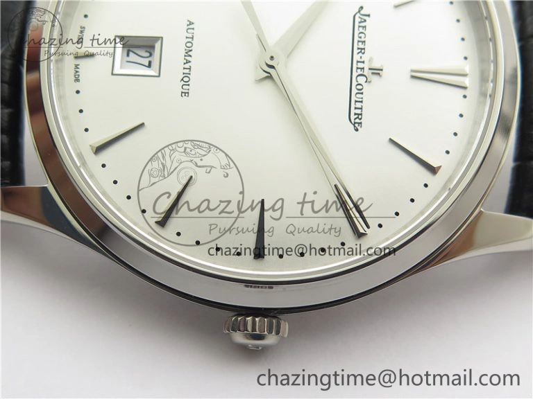 Master 1238420 SS ZF 1:1 Best Edition Silver Dial on Black Leather Strap A899 1