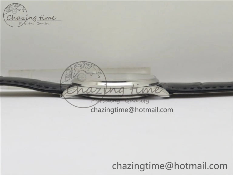 Master 1238420 SS ZF 1:1 Best Edition Silver Dial on Black Leather Strap A899 1