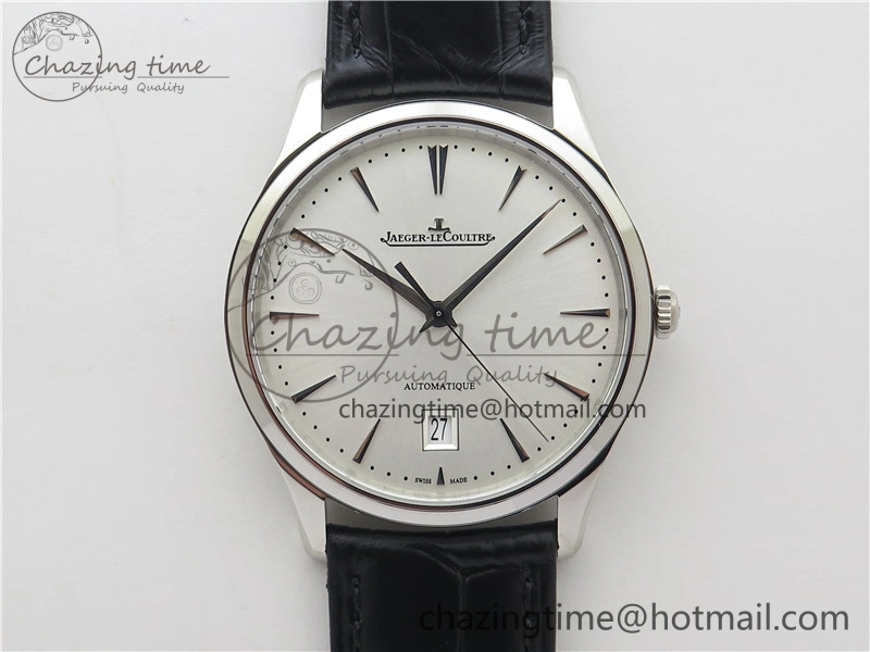 Master 1238420 SS ZF 1:1 Best Edition Silver Dial on Black Leather Strap A899 1