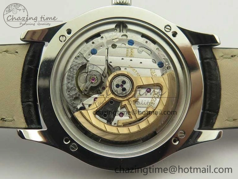 Master Calendar OMF 1:1 Best Edition Gray Textured Dial on Black Leather Strap A866