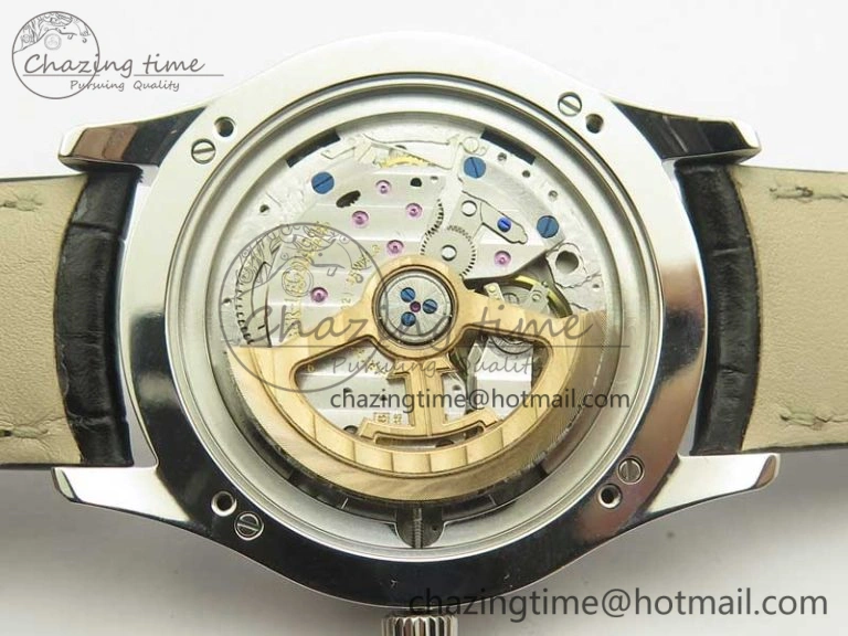 Master Calendar OMF 1:1 Best Edition Gray Textured Dial on Black Leather Strap A866