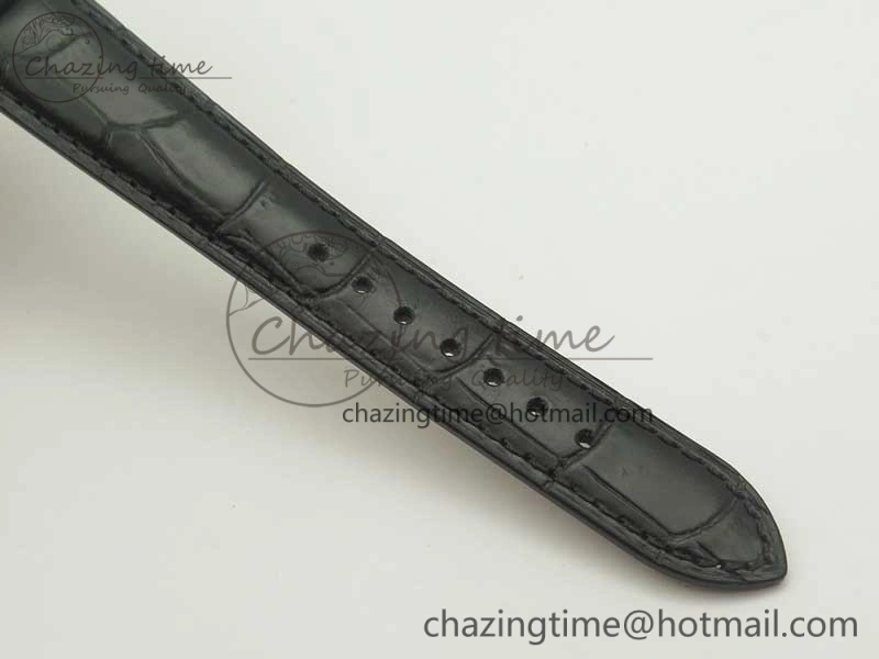 Master Calendar OMF 1:1 Best Edition Gray Textured Dial on Black Leather Strap A866