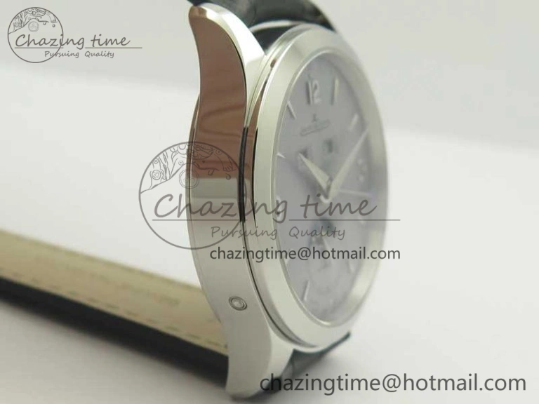 Master Calendar OMF 1:1 Best Edition Gray Textured Dial on Black Leather Strap A866