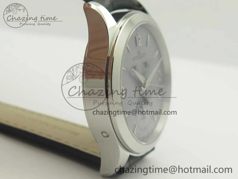Master Calendar OMF 1:1 Best Edition Gray Textured Dial on Black Leather Strap A866