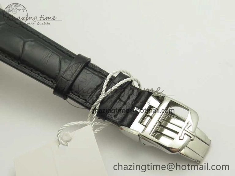 Master Calendar OMF 1:1 Best Edition Gray Textured Dial on Black Leather Strap A866