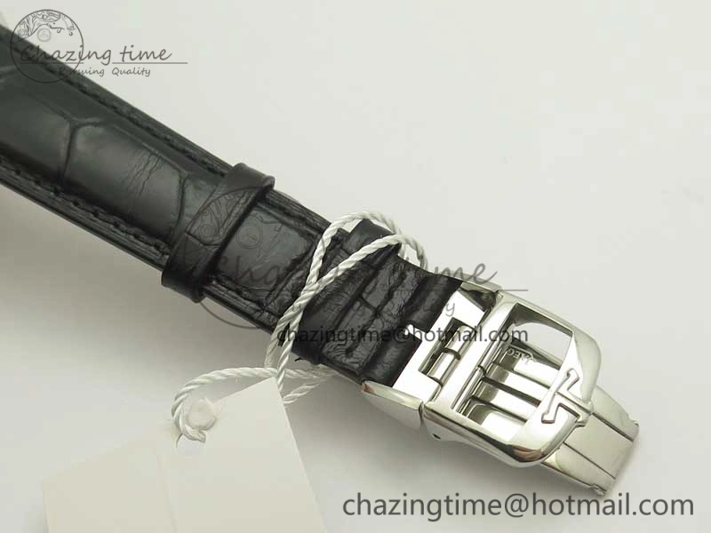 Master Calendar OMF 1:1 Best Edition Gray Textured Dial on Black Leather Strap A866