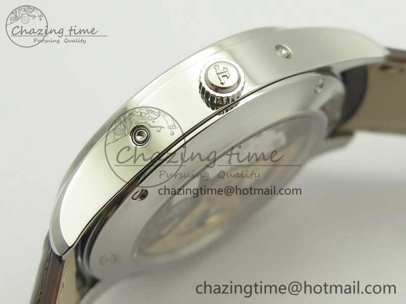 Master Calendar OMF 1:1 Best Edition Gray Textured Dial on Brown Leather Strap A866