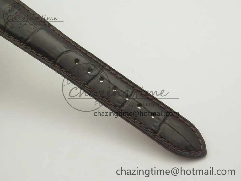 Master Calendar OMF 1:1 Best Edition Gray Textured Dial on Brown Leather Strap A866