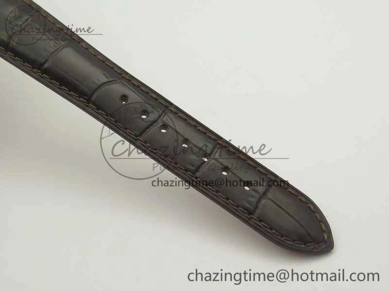 Master Calendar OMF 1:1 Best Edition Gray Textured Dial on Brown Leather Strap A866