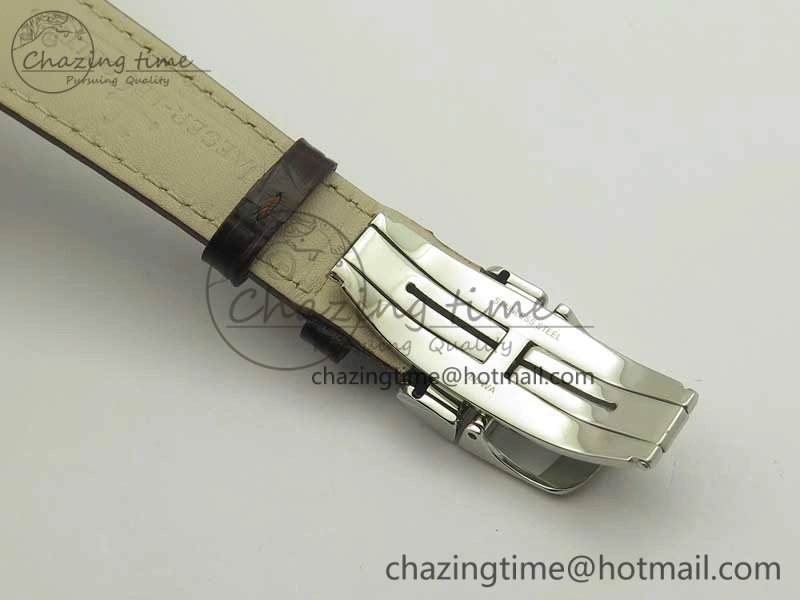 Master Calendar OMF 1:1 Best Edition Gray Textured Dial on Brown Leather Strap A866