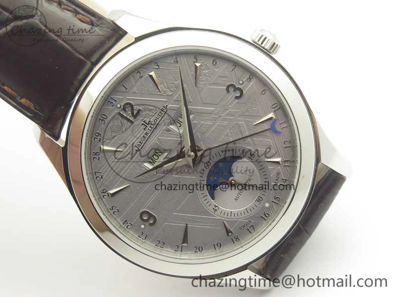 Master Calendar OMF 1:1 Best Edition Gray Textured Dial on Brown Leather Strap A866